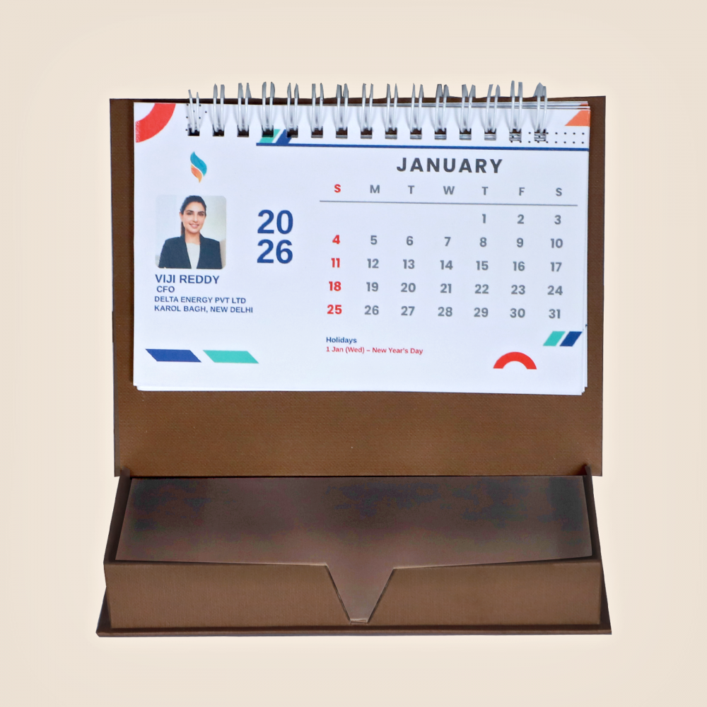 Boxy Calendar [ Front & Back] (Size 6.25 W X 3.5 H ]